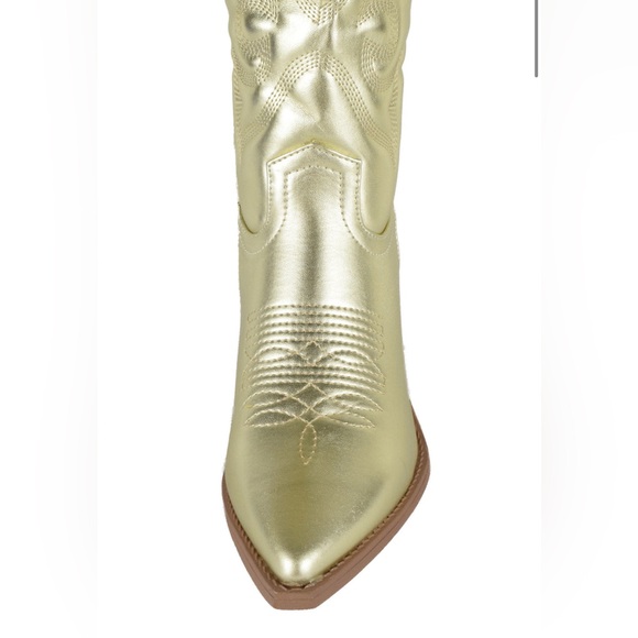 Top Moda Elk Gold Wester Cowgirl Full Zipper Calf Boots New - Picture 4 of 11
